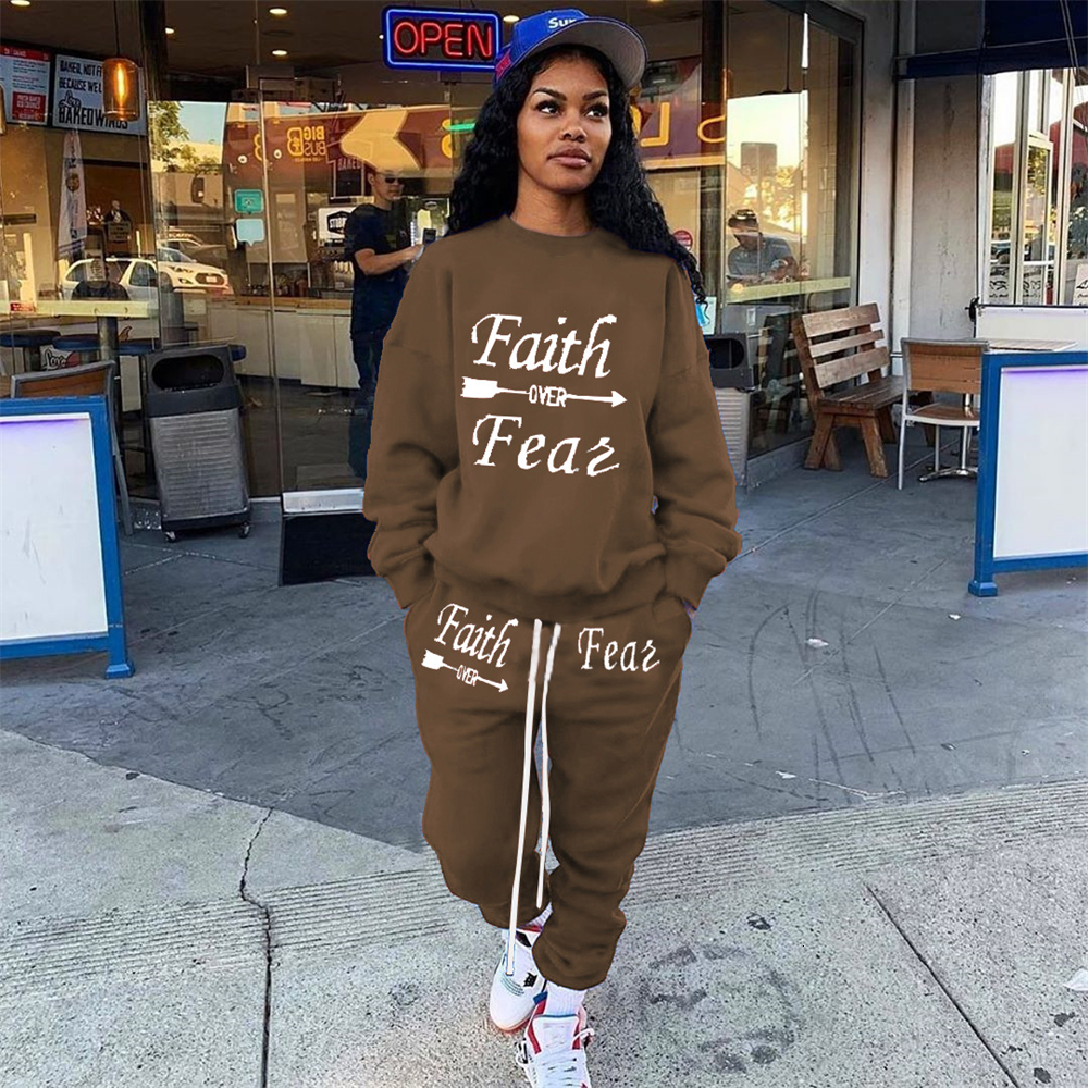 Women Two Piece Pants Women Sets Letter Printed Embroidery Ribbed Tracksuits Fall Spring Long Sleeve Sweatshirt and Sports Set Femme 221125, Auburn
Women Two Piece Pants Women Sets Letter Printed Embroidery Ribbed Tracksuits Fall Spring Long Sleeve Sweatshirt and Sports Set Femme 221125, Auburn