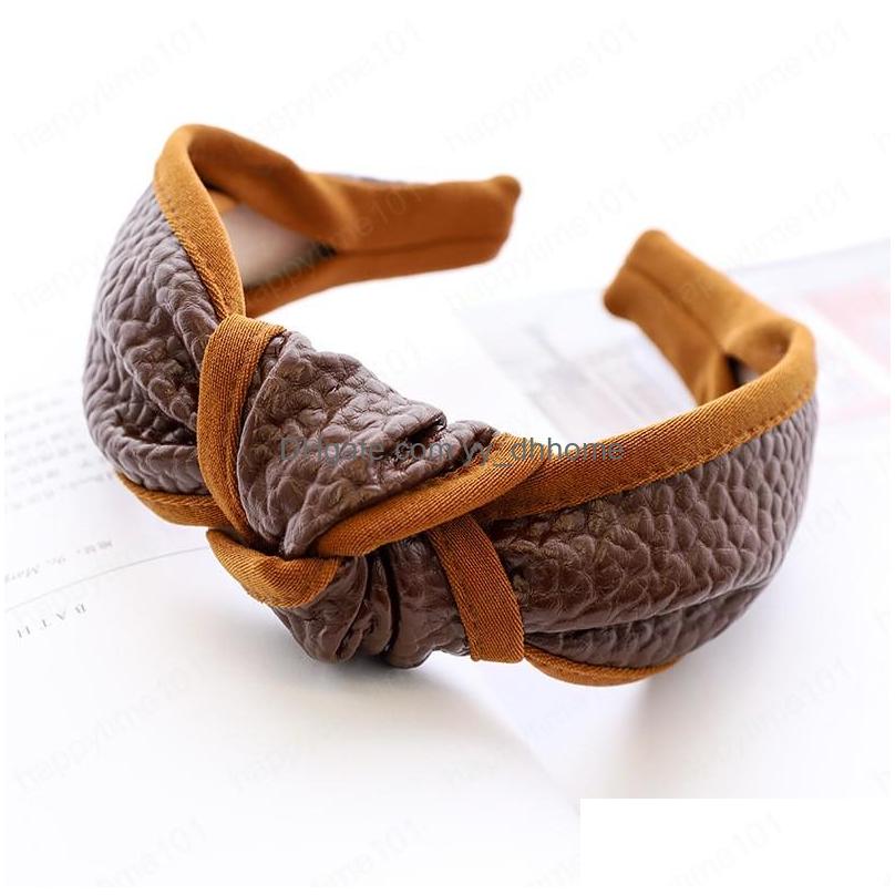 Headbands Pu Leather Knotted Headband For Women Hairband Fashion Cross Knot Gilrs Bezel Hair Hoops Accessories Headwear Drop Deliver Dhk5S
Headbands Pu Leather Knotted Headband For Women Hairband Fashion Cross Knot Gilrs Bezel Hair Hoops Accessories Headwear Drop Deliver Dhk5S