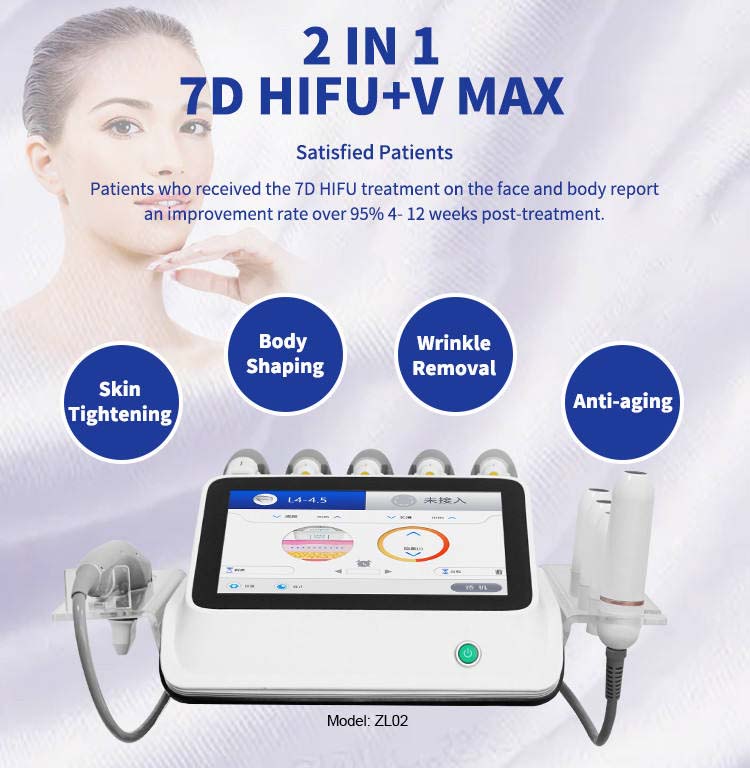 Good Salon dual handle hifu 7d facial y corporal 2022 SMAS face lifting and body slimming 7D hifu facial machine for salon