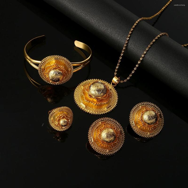 Necklace Earrings Set Gold Plated Trendy Female Ethiopian Wedding Bride Necklaces Ring Jewels Habesha Africa Women Bridal, Picture shown
Necklace Earrings Set Gold Plated Trendy Female Ethiopian Wedding Bride Necklaces Ring Jewels Habesha Africa Women Bridal, Picture shown