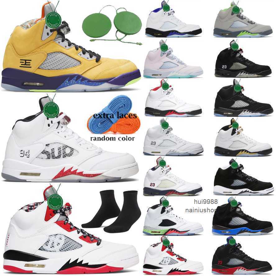 Basketball Shoes Sports Sneakers White Fire Red Jade Horizon Blue Bird Sail Racer Blue Metallic Green Bean Off 5S Men Stealth 20 X Oreo