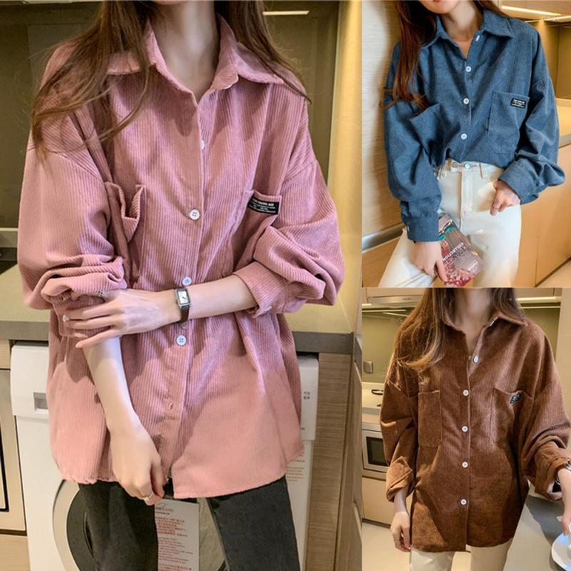 Women's Blouses Women Shirt Solid Color Long Sleeve Single-breasted Corduroy Loose Jacket Coat Spring Women's Clothing Streetwear
Women's Blouses Women Shirt Solid Color Long Sleeve Single-breasted Corduroy Loose Jacket Coat Spring Women's Clothing Streetwear