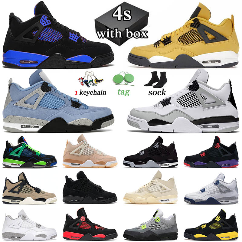 Top Qualitys Og Jump University Blue Jumpman 4 4s Mens Basketball Shoes White Oreo Metallic Purple Black Cat Bred Shimmer Cactus Jack Men Women J4 Sneakers EUR 36-47, D47 thunder 40-47 
Top Qualitys Og Jump University Blue Jumpman 4 4s Mens Basketball Shoes White Oreo Metallic Purple Black Cat Bred Shimmer Cactus Jack Men Women J4 Sneakers EUR 36-47, D47 thunder 40-47