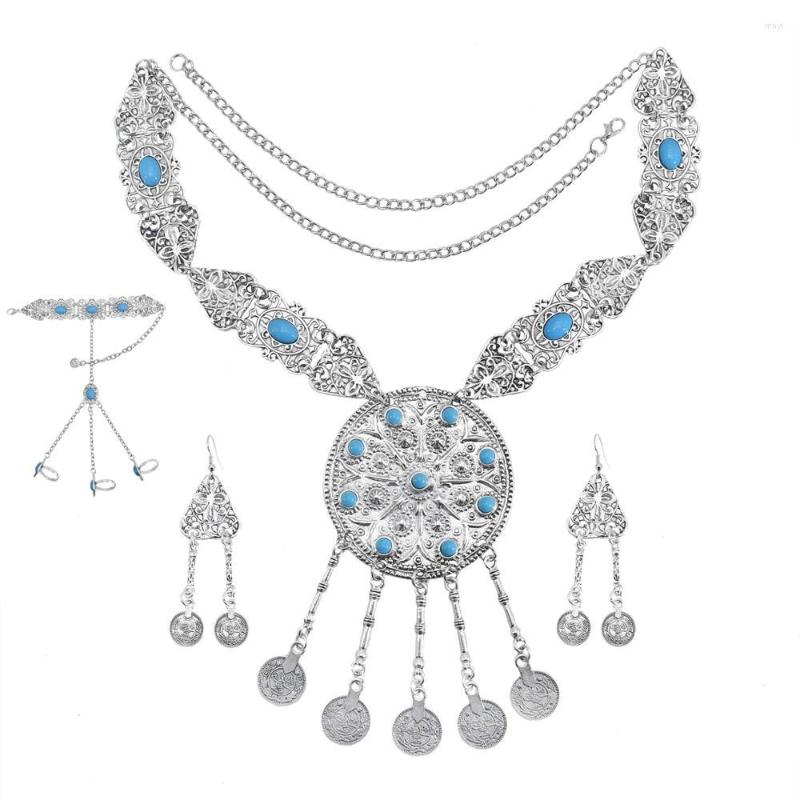 Necklace Earrings Set Retro Alloy Gypsy For Women Bohemian Vintage Green Red Stone & Bracelet Outdoor Dancing Party, Picture shown
Necklace Earrings Set Retro Alloy Gypsy For Women Bohemian Vintage Green Red Stone & Bracelet Outdoor Dancing Party, Picture shown