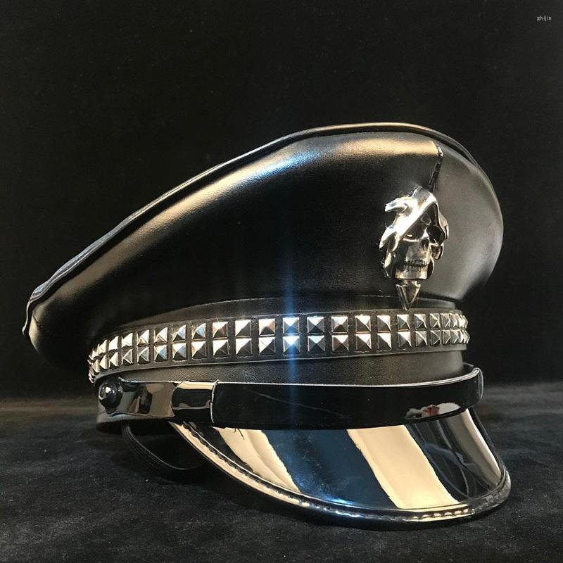 Berets Leather Germany Officer Visor Cap Army Hat Cortical Military Hats Halloween Cosplay Steampunk Nightclub, Black 1
Berets Leather Germany Officer Visor Cap Army Hat Cortical Military Hats Halloween Cosplay Steampunk Nightclub, Black 1