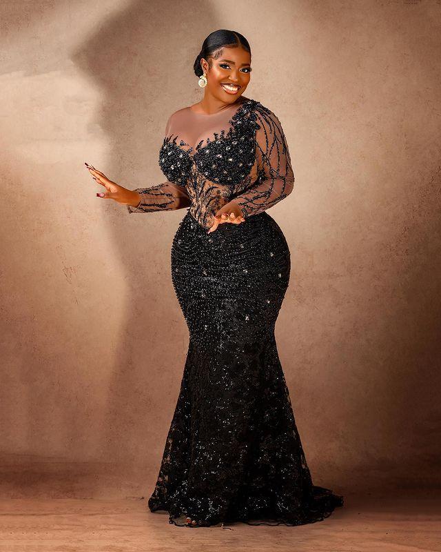 2022 Plus Size Arabic Aso Ebi Black Mermaid Sequined Prom Dresses Lace Beaded Crystals Evening Formal Party Second Reception Gowns Dress wly935