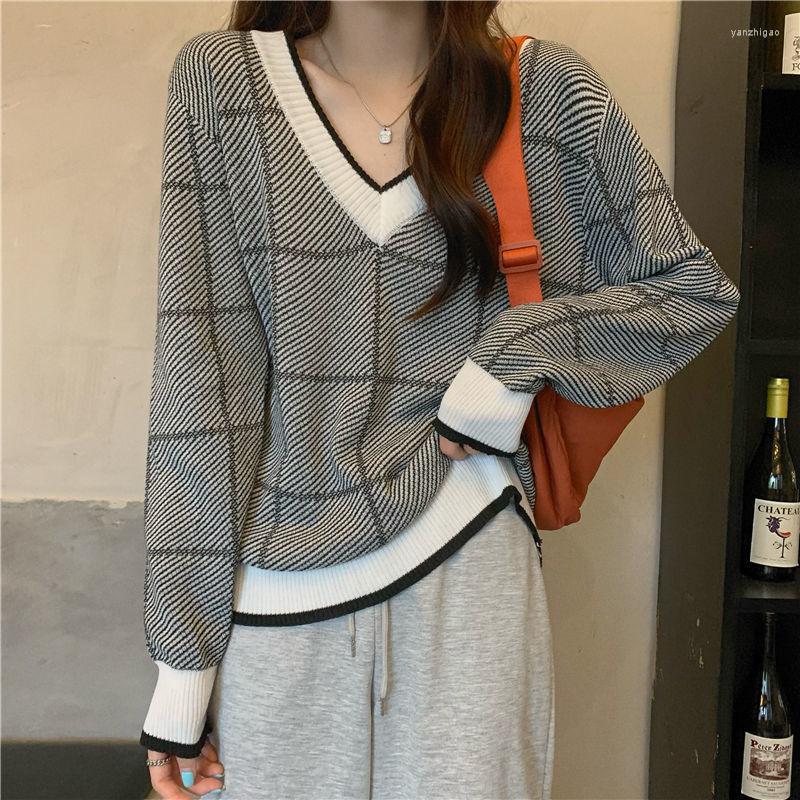 Women's Sweaters V Neck Plaid Long Sleeve Heart Embroidery Sweater Women 2022 Pullovers Autumn Winter Knitted Loose Jumper Casual Top, Purple
Women's Sweaters V Neck Plaid Long Sleeve Heart Embroidery Sweater Women 2022 Pullovers Autumn Winter Knitted Loose Jumper Casual Top, Purple