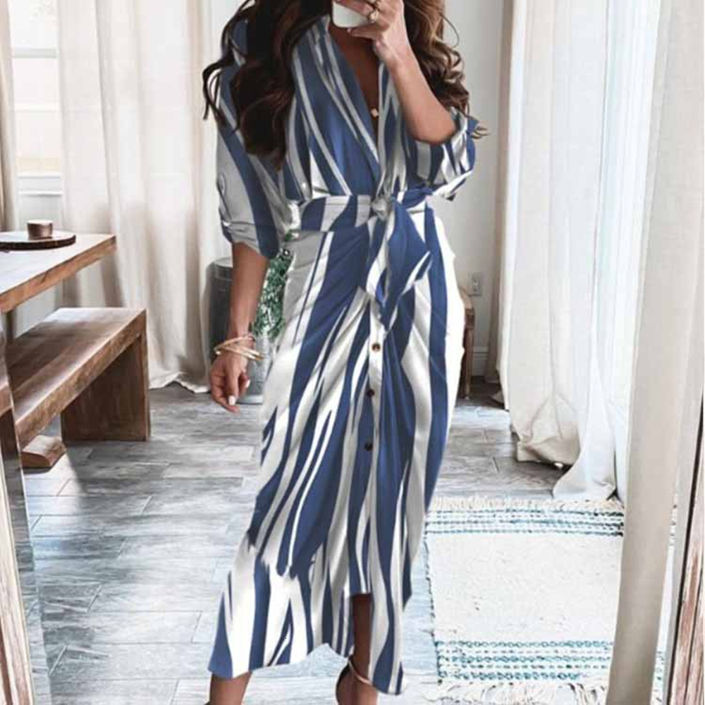 Casual Dresses Women Spring Autumn Elegant Button Ruched Bandage Shirt Dress Femme Casual Short Sleeve Solid V Neck Beach Maxi Dress Vestidos 221126