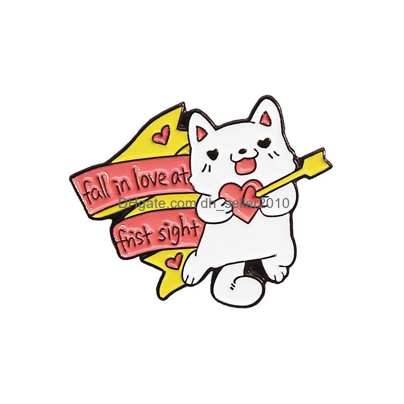Pins Brooches Cartoon Cupids Arrow Brooches For Women White Cat Lapel Pins Letter Ribbon Confession Enamel Paint Badges Denim Shirt Dh8Jz
Pins Brooches Cartoon Cupids Arrow Brooches For Women White Cat Lapel Pins Letter Ribbon Confession Enamel Paint Badges Denim Shirt Dh8Jz