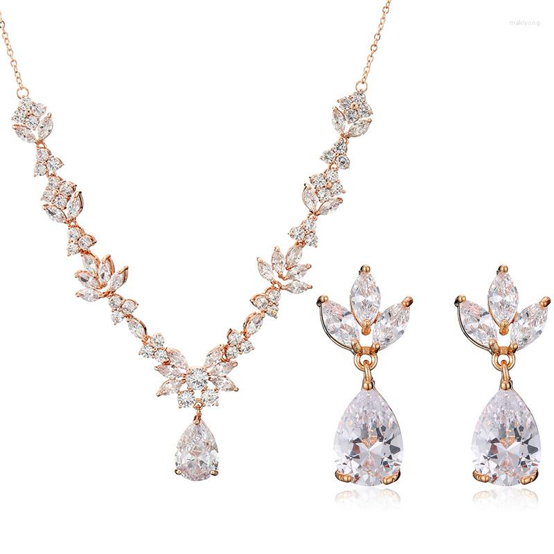 Necklace Earrings Set Exquisite Fashion Water Drop Cubic Zircon Necklaces Sets For Women Personality Elegant Leaf Jewelry Birthday Gifts, Picture shown
Necklace Earrings Set Exquisite Fashion Water Drop Cubic Zircon Necklaces Sets For Women Personality Elegant Leaf Jewelry Birthday Gifts, Picture shown