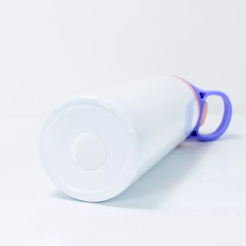 Sublimation Blanks Kids Tumbler Water Bottle 20 OZ White with Straw and Portable Lid 500ml 304 double walled Stainless Steel bottles