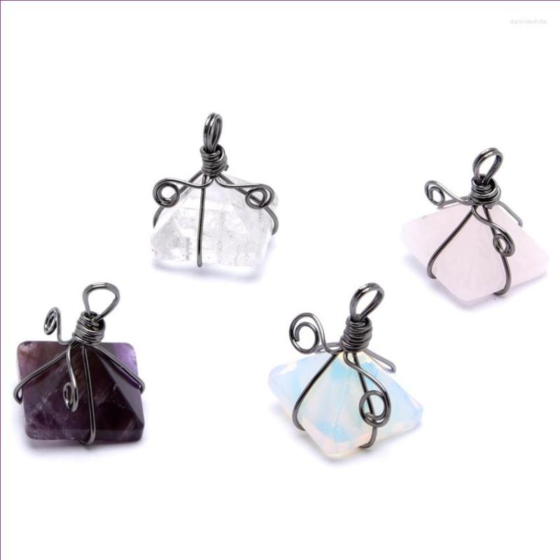 Pendant Necklaces 10 Pcs Attractive Design Silver Plated Wire Wrap Square Pyramid Amethysts Stone Opalite Opal Jewelry
Pendant Necklaces 10 Pcs Attractive Design Silver Plated Wire Wrap Square Pyramid Amethysts Stone Opalite Opal Jewelry