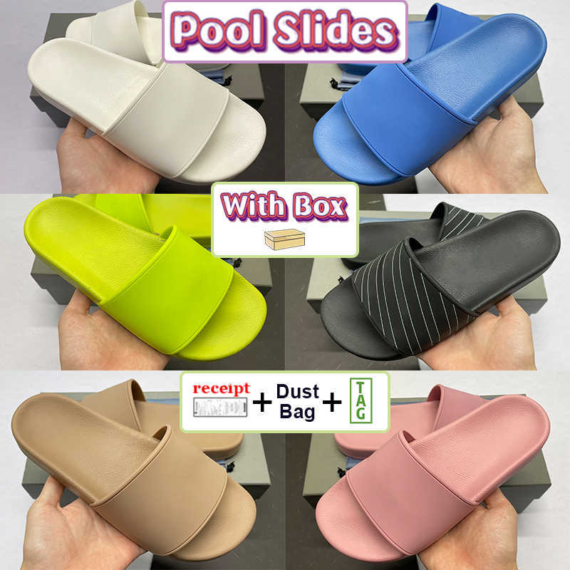 With Box Fashion Slippers Pool Slides Summer Beach Slipper Beige Black White Writing Lime Pink Grey White Yellow Designer Men Women Sandals, 11. yellow
With Box Fashion Slippers Pool Slides Summer Beach Slipper Beige Black White Writing Lime Pink Grey White Yellow Designer Men Women Sandals, 11. yellow