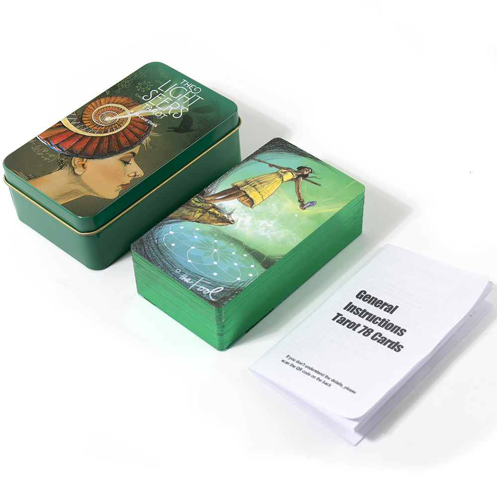 Card Games Tin Box HighGrade Gilding Process Tarot Deck 78 s 44 with Guide Book Mystical Affectional Divination 221125
