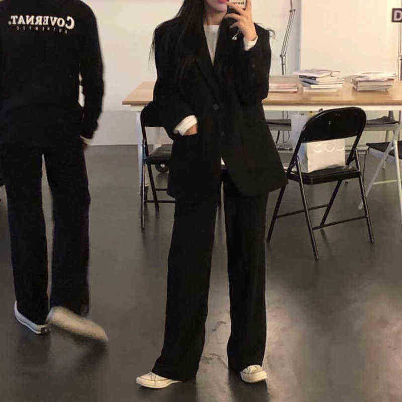 Professional Suits Fashion Two Delicate Set Women Spring Autumn Long Sleeves Blazer Wide Blowjob Pants Office Lady 2 Piece outfits J220813, Coat and trousers
Professional Suits Fashion Two Delicate Set Women Spring Autumn Long Sleeves Blazer Wide Blowjob Pants Office Lady 2 Piece outfits J220813, Coat and trousers