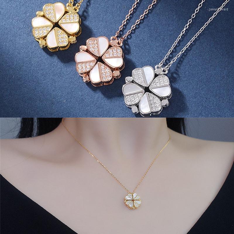 Choker Cute Magnetic Folding Heart Shape Four-leaf Clover Necklace For Women Zircon Shell Necklaces Vintage Jewelry Gift Collier
Choker Cute Magnetic Folding Heart Shape Four-leaf Clover Necklace For Women Zircon Shell Necklaces Vintage Jewelry Gift Collier