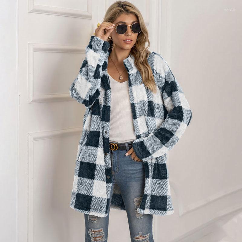 Women' Fur 2022 Winter Warm Casual Coat Fashion Turn-down Single Breasted Long-sleeved Ladies Jacket Vintage Plaid Loose Plush Outwear, Red 4
Women' Fur 2022 Winter Warm Casual Coat Fashion Turn-down Single Breasted Long-sleeved Ladies Jacket Vintage Plaid Loose Plush Outwear, Red 4