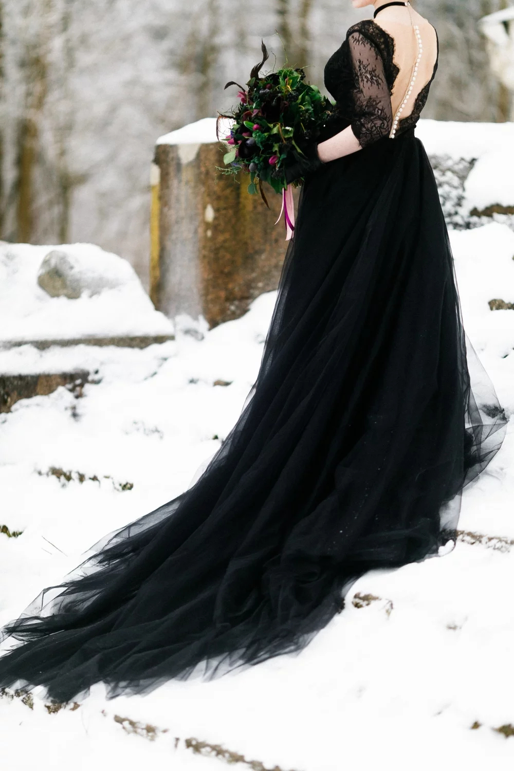 Black Gothic Wedding Gowns V-Neck Sheer Back A-Line Half Sleeve Country Bridal Dresses Lace Appliques Court Train Vintage Boho Beach Vestidos De Novia 2023, Full black
Black Gothic Wedding Gowns V-Neck Sheer Back A-Line Half Sleeve Country Bridal Dresses Lace Appliques Court Train Vintage Boho Beach Vestidos De Novia 2023, Full black