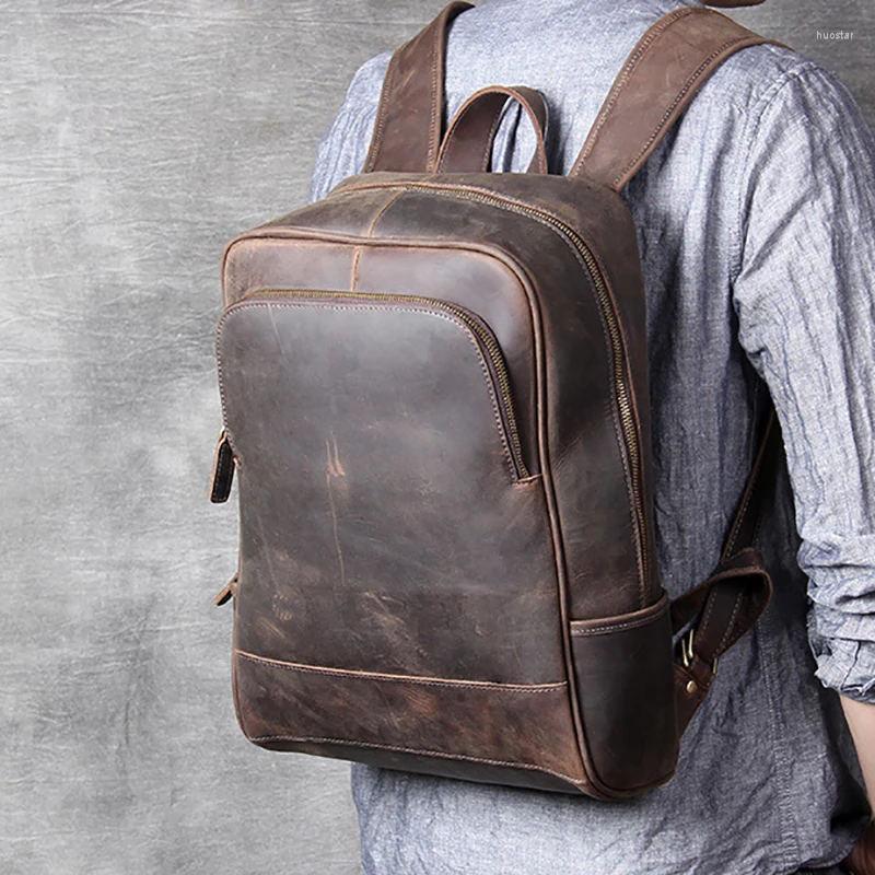 School Bags Backpack Men Genuine Leather Travel Bag Laptop Daypack Designer Computer Backpacks Vintage Crazy Horse, Design2
School Bags Backpack Men Genuine Leather Travel Bag Laptop Daypack Designer Computer Backpacks Vintage Crazy Horse, Design2