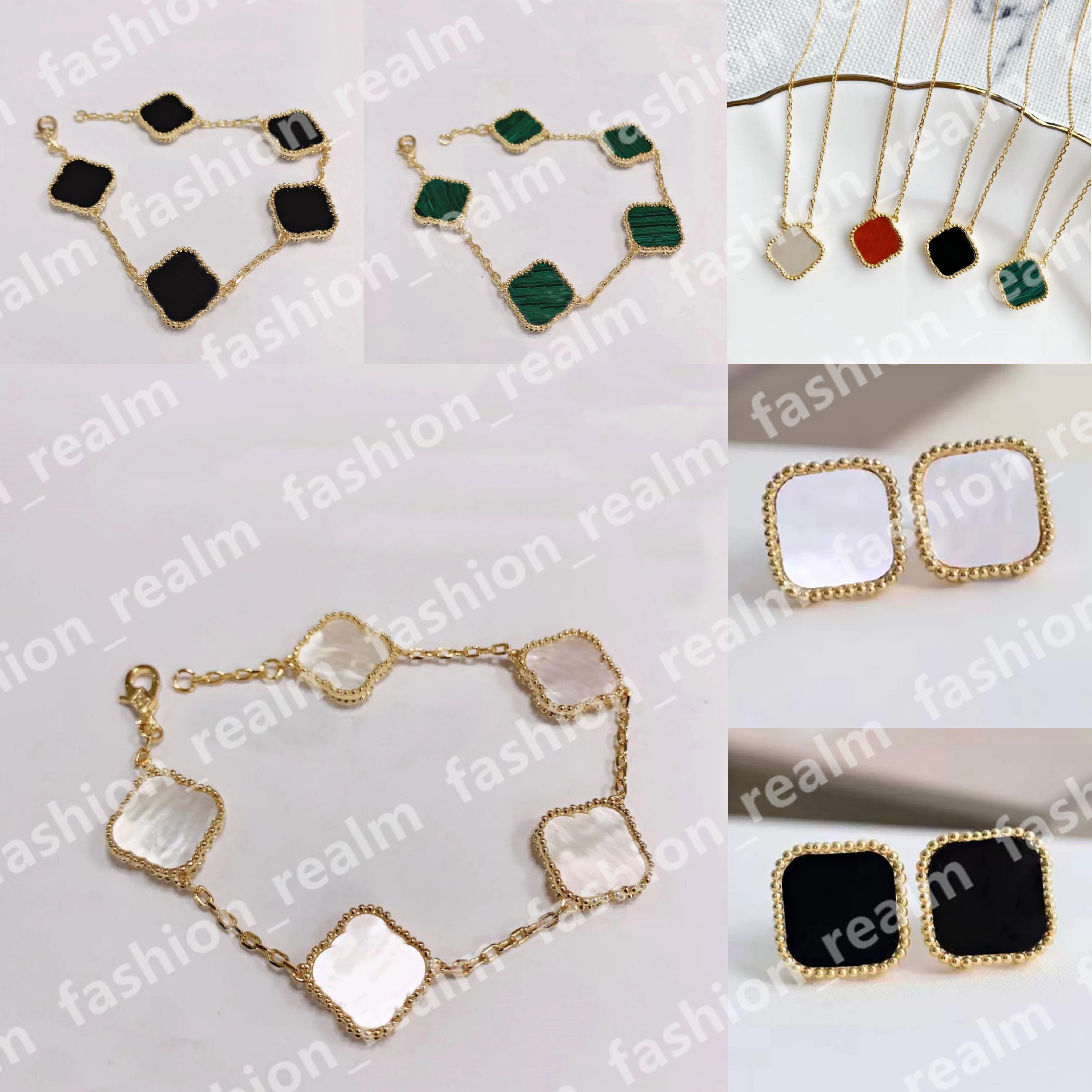 Four leaf clover Europe America Pendant necklaces Fashion Jewelry Sets Women Lady Van silver flower 18K Plated Gold Earrings Necklace Original logo clovers Pendant
Four leaf clover Europe America Pendant necklaces Fashion Jewelry Sets Women Lady Van silver flower 18K Plated Gold Earrings Necklace Original logo clovers Pendant