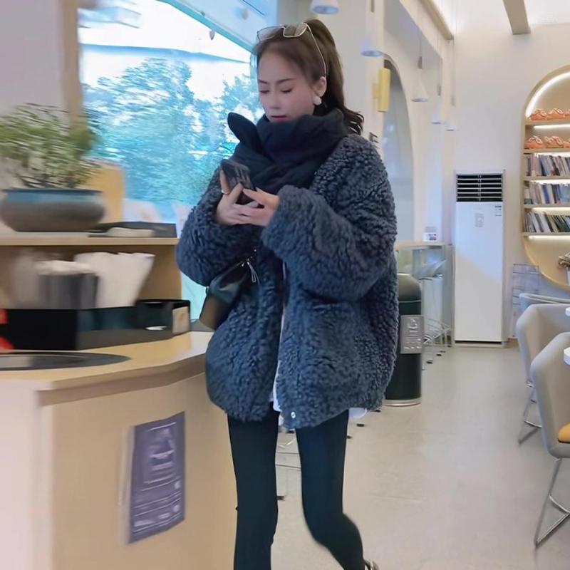 Women' Fur 2022 Women Autumn Winter Thicken Warm Casual Coats Female Faux Lamb Jackets Ladies Imitation Overcoats P23, Navy
Women' Fur 2022 Women Autumn Winter Thicken Warm Casual Coats Female Faux Lamb Jackets Ladies Imitation Overcoats P23, Navy