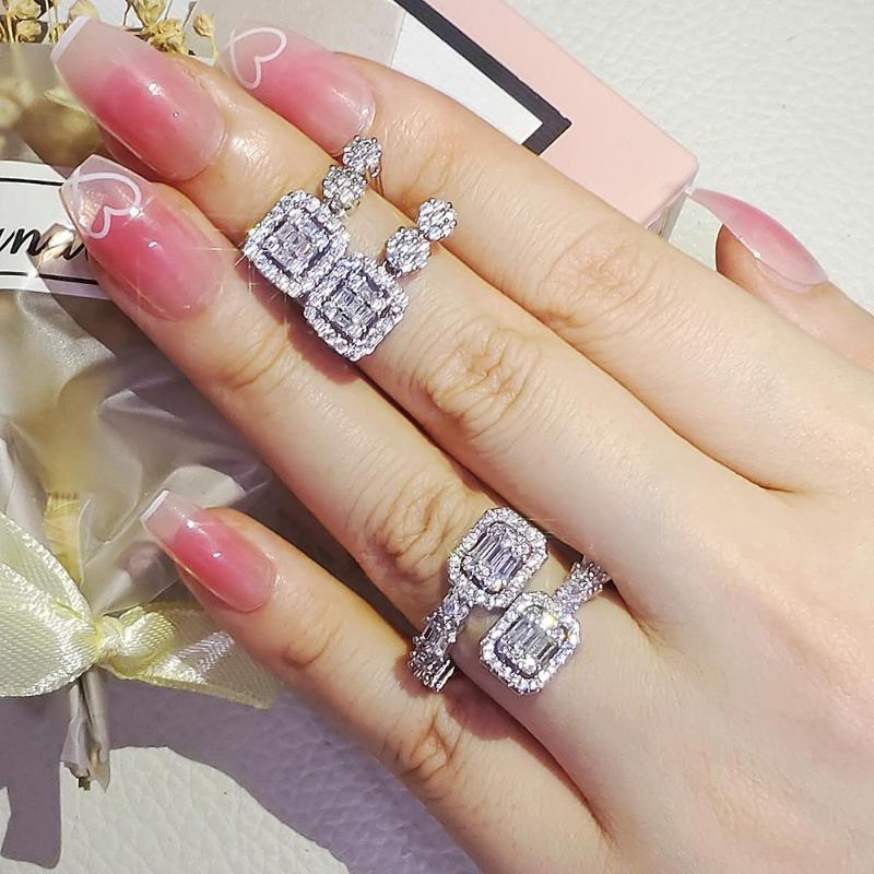 Necklace Earrings Set 2pcs Pack Silver Color Bride Jewelry Engagement Ring Round Stud Earring For Wedding Gift J7995, Picture shown
Necklace Earrings Set 2pcs Pack Silver Color Bride Jewelry Engagement Ring Round Stud Earring For Wedding Gift J7995, Picture shown