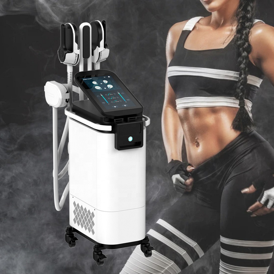 Electrical Muscle Stimulation Slimming With 4 Handles Weight Loss Build Muscle ems neo rf Body Shaping Machine