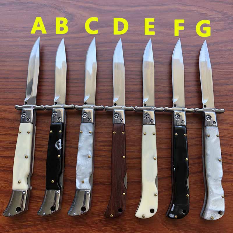 New 9 Inch US Italian Style Automatic Knife Stiletto Mafia Single Action Outdoor Tactical EDC Tool Pocket Survival Faster Polish Auto Knives BM 3300 3310 UT85 UT88 A07
New 9 Inch US Italian Style Automatic Knife Stiletto Mafia Single Action Outdoor Tactical EDC Tool Pocket Survival Faster Polish Auto Knives BM 3300 3310 UT85 UT88 A07