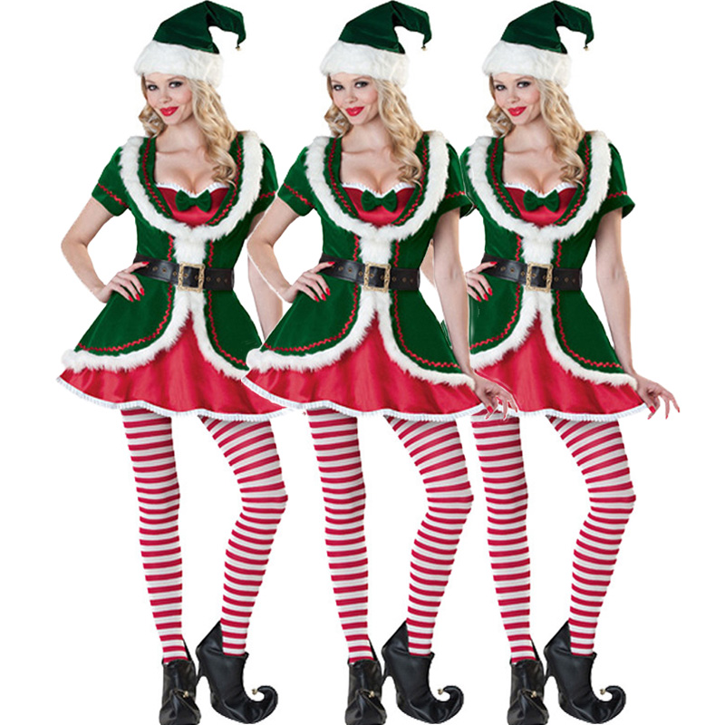 New Theme Costume European and American Green Christmas Elf Suit Party Role cosplay costumes Fantasy Couple Clothing Plus Size Women's clothes, Green women's style
New Theme Costume European and American Green Christmas Elf Suit Party Role cosplay costumes Fantasy Couple Clothing Plus Size Women's clothes, Green women's style