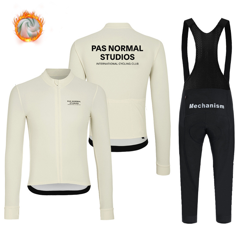 Cycling Jersey Sets PAS NORMAL STUDIOS winter fleece men's clothing team road mountain biking jersey cold cycling PNS suit 221125