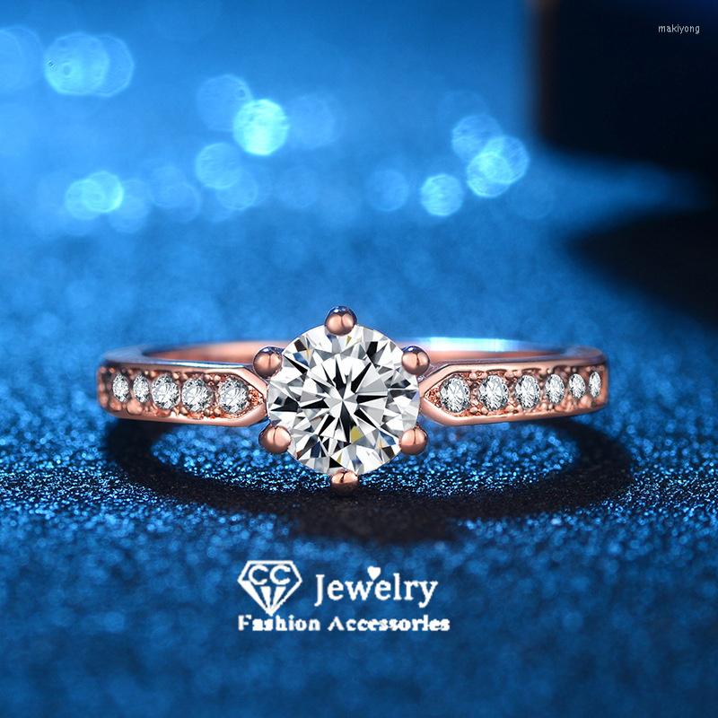 Wedding Rings Rose Gold Plated Ring Women Jewelry Engagement Party Accessories Round Cubic Zirconia Stone Gift 3282
Wedding Rings Rose Gold Plated Ring Women Jewelry Engagement Party Accessories Round Cubic Zirconia Stone Gift 3282