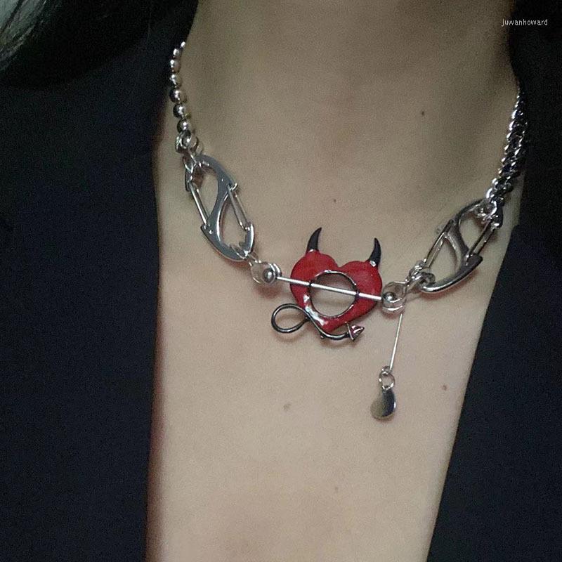 Choker Gothic Harajuku Heart Demon Beaded Chokers Necklace For Women Dark Trend Cool Y2K Short Chain Fashion Jewelry Party Accessories
Choker Gothic Harajuku Heart Demon Beaded Chokers Necklace For Women Dark Trend Cool Y2K Short Chain Fashion Jewelry Party Accessories