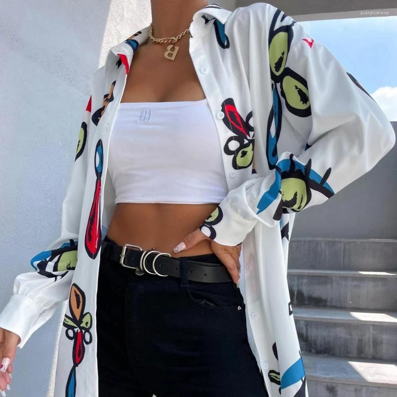 Women' Blouses Women Shirt Lapel Long Sleeve Single-Breasted Fashion Mouth Eyes Printing Mid-Length Office Casual Female Clothing, White
Women' Blouses Women Shirt Lapel Long Sleeve Single-Breasted Fashion Mouth Eyes Printing Mid-Length Office Casual Female Clothing, White