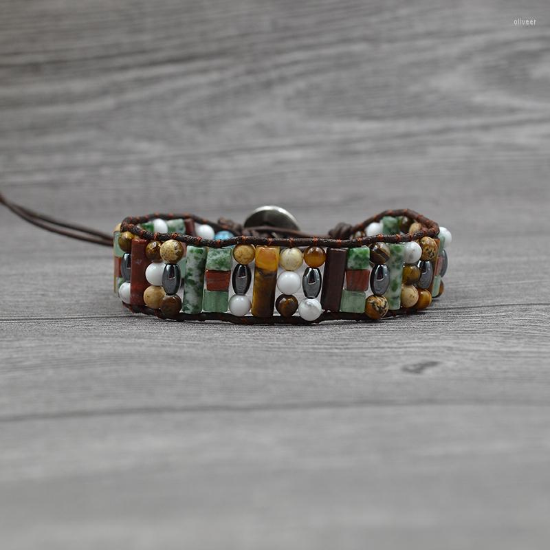 Strand JoursNeige Women Boho Bracelet Natural Stone Single Leather Wrap Beaded Cuff Vintage Fashion Jewelry
Strand JoursNeige Women Boho Bracelet Natural Stone Single Leather Wrap Beaded Cuff Vintage Fashion Jewelry