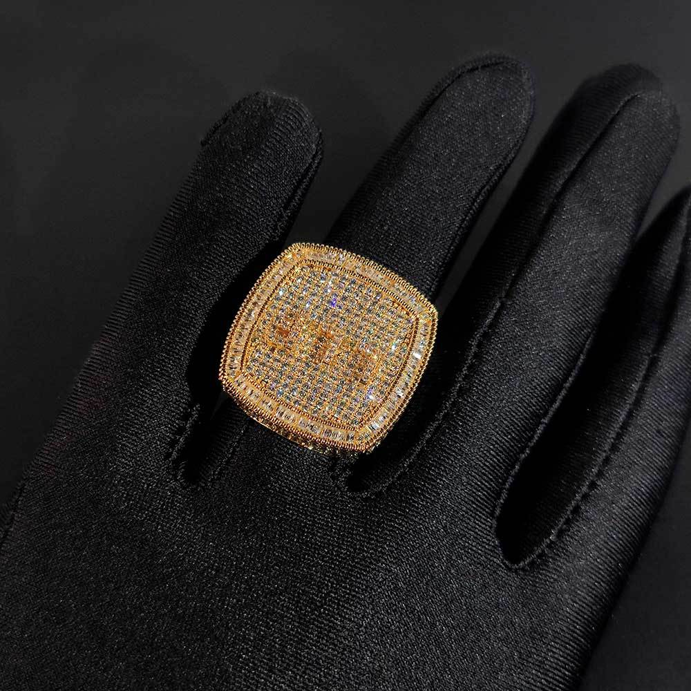 Hip Hop DIY Custom A-Z Name Letters 0-9 Numbers Ring 18K Real Gold Plated Jewelry Mens Jewelry