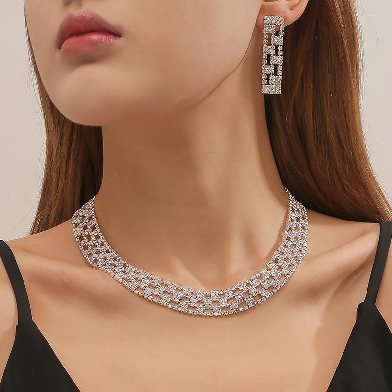 Necklace Earrings Set TREAZY Luxury Crystal Bridal Silver Color Rhinestone Choker African Wedding For Women, Picture shown
Necklace Earrings Set TREAZY Luxury Crystal Bridal Silver Color Rhinestone Choker African Wedding For Women, Picture shown