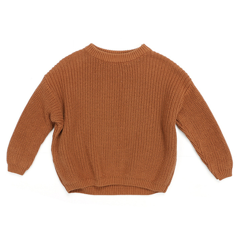 Pullover Kids Sweater Autumn Winter Boy Girl Casual Solid Crewneck Tops Soft Thick Children Clothing Baby Sweaters Knit Wool Clothes 0-5Y 221128