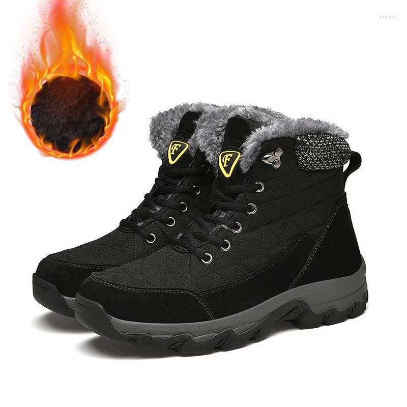 Boots Winter Warm Men Snow Fur Plush Hiking Ankle Leather Mens Waterproof Outdoor Climbing Male Work Shoes, Black
Boots Winter Warm Men Snow Fur Plush Hiking Ankle Leather Mens Waterproof Outdoor Climbing Male Work Shoes, Black