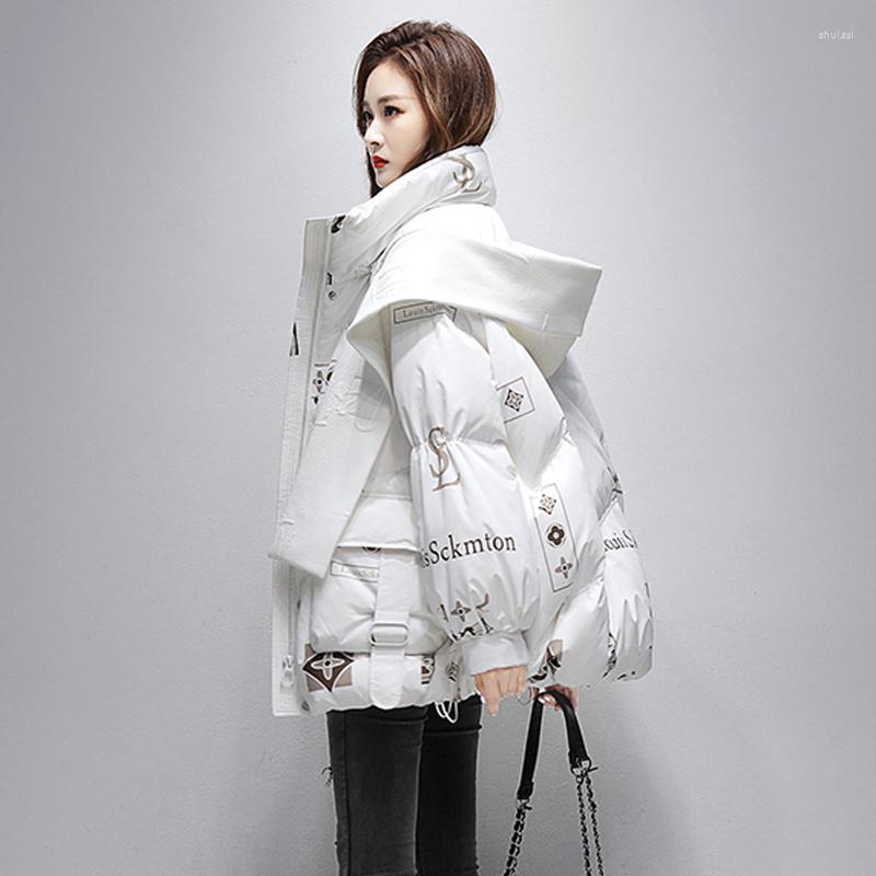 Women's Down Women White Hooded Jacket Stand Collar Fashion Printing Waterproof Thickening Warm Feather Female Puffer Winter Outwear, Black
Women's Down Women White Hooded Jacket Stand Collar Fashion Printing Waterproof Thickening Warm Feather Female Puffer Winter Outwear, Black