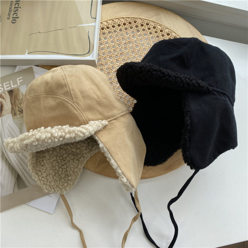 BeanieSkull Caps Winter Earflap Bomber Hats Suede Plush Ushanka Cap Thickened Warm Russian Cycling Skiing Outdoor Windproof Wool Ear Flap Gorra 221128