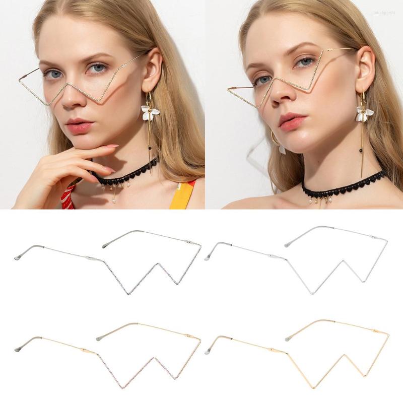 Sunglasses Frames Creative Half Frame Women Rhinestone No Lens Summer Party Selfie Eyewear Glasses
Sunglasses Frames Creative Half Frame Women Rhinestone No Lens Summer Party Selfie Eyewear Glasses