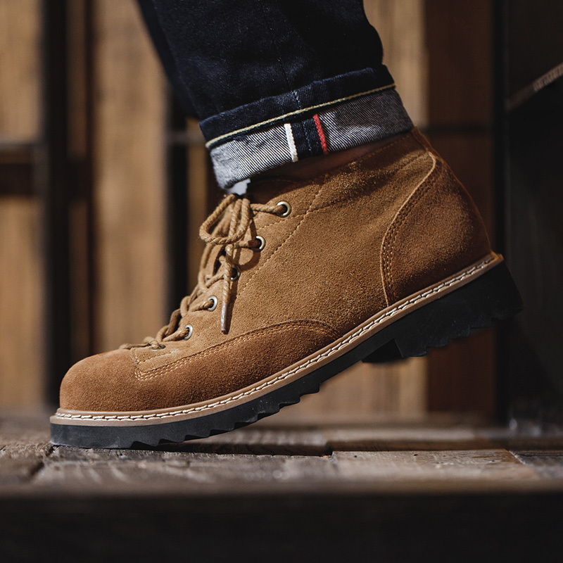 Maden High Quality Genuine Leather Men Shoes Spring Winter Casual Ankle Boots Outdoor Work Snow Boots Lace-Up Classic Shoes 220322