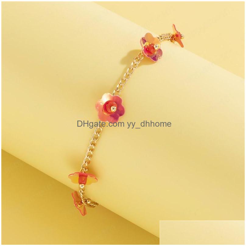 Charm Bracelets Round Sequins Flower Single Bracelets Women Handmade Business Hand Jewelry Metal Party Gift Floral Chain Ornaments A Dhbal
Charm Bracelets Round Sequins Flower Single Bracelets Women Handmade Business Hand Jewelry Metal Party Gift Floral Chain Ornaments A Dhbal