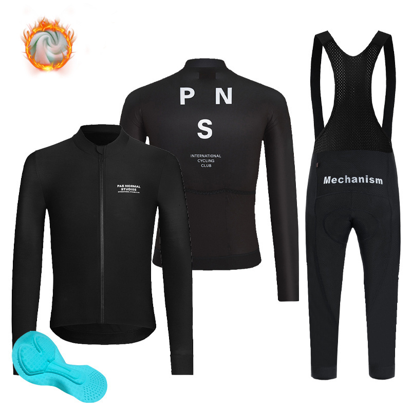 Cycling Jersey Sets PAS NORMAL STUDIOS winter fleece men's clothing team road mountain biking jersey cold cycling PNS suit 221125 - view 3