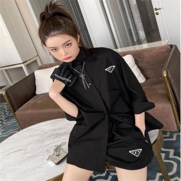 Women Two Piece Pants Clothing Sets Designer Women's Tracksuits Summer Style Inverted Triangle Seven-Quarter Sleeve Shirt With Loose Shorts 2pcs Suit Outfit, Black
Women Two Piece Pants Clothing Sets Designer Women's Tracksuits Summer Style Inverted Triangle Seven-Quarter Sleeve Shirt With Loose Shorts 2pcs Suit Outfit, Black
