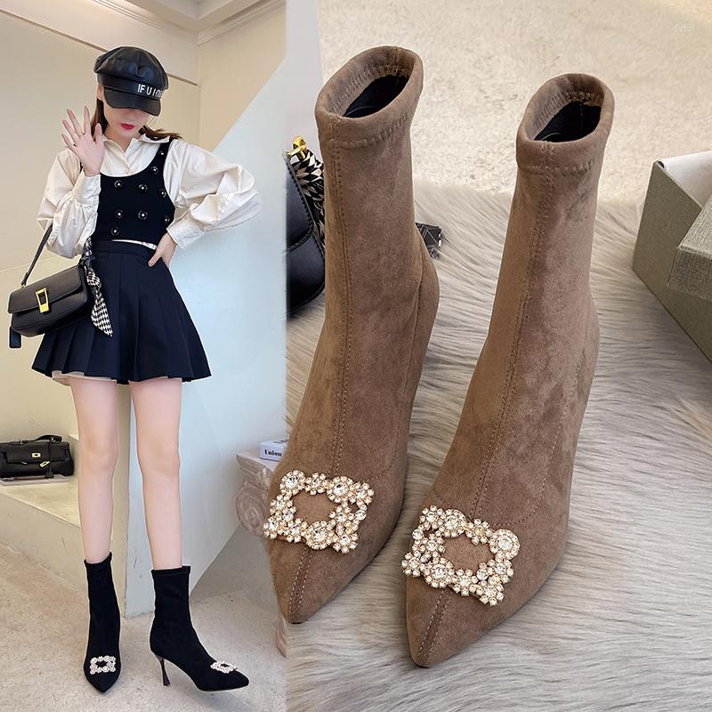 Boots 7 Cm Autumn Winter Arrival 2022 Pointed Toe High Heels Fashion Women Ankle Rhinestone Elegant Party Shoes, Black
Boots 7 Cm Autumn Winter Arrival 2022 Pointed Toe High Heels Fashion Women Ankle Rhinestone Elegant Party Shoes, Black