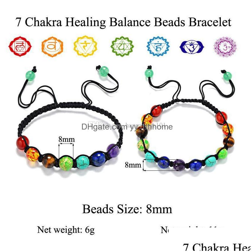 Charm Bracelets Fashion Jewelry Gemstone Healing Beads Bracelets 7 Chakra Rainbow Natural Stone Handwoven Adjustable Braided Rope Br Dhvev
Charm Bracelets Fashion Jewelry Gemstone Healing Beads Bracelets 7 Chakra Rainbow Natural Stone Handwoven Adjustable Braided Rope Br Dhvev