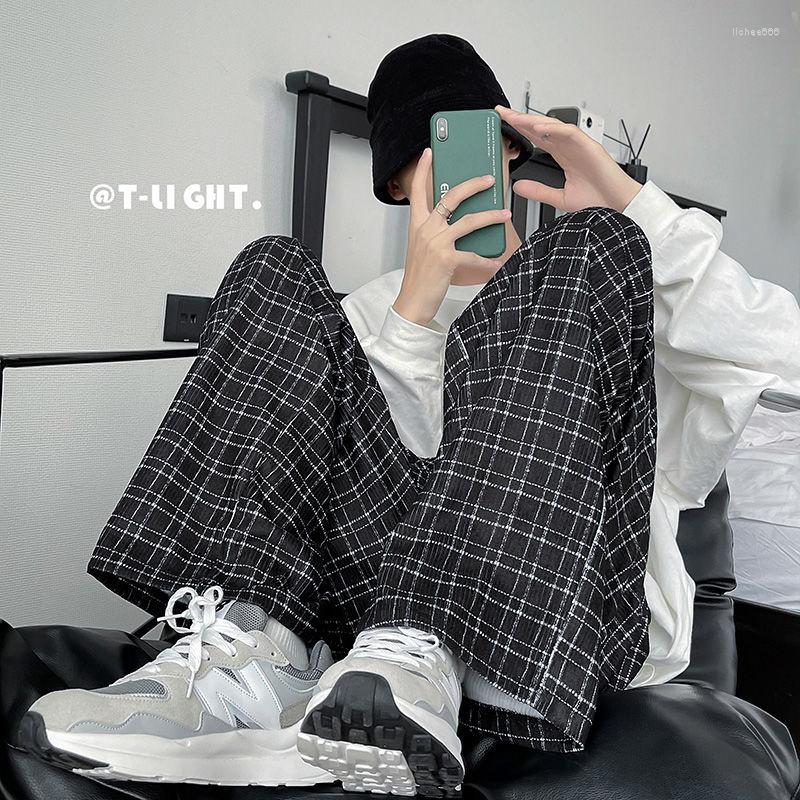 Men' Pants High Street Corduroy Plaid Pant Men Streetwear Elastic Waist Casual Loose Straight Hip Hop Black Trousers
Men' Pants High Street Corduroy Plaid Pant Men Streetwear Elastic Waist Casual Loose Straight Hip Hop Black Trousers