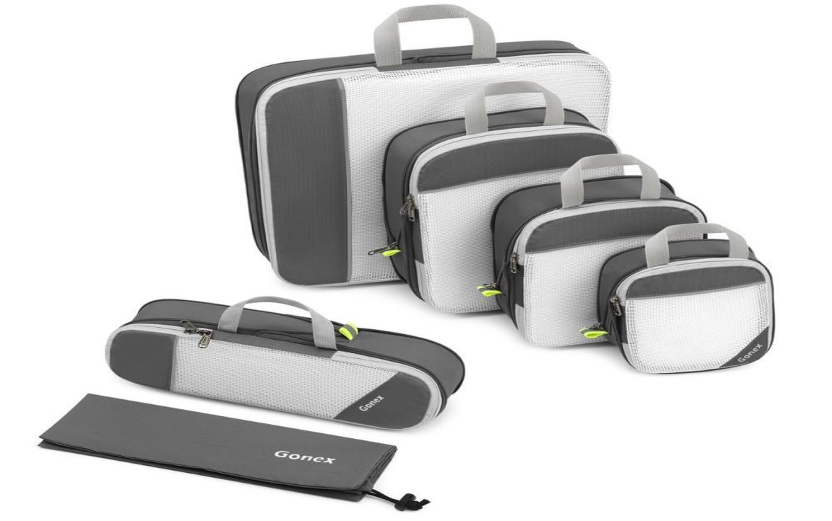 Gonex SET Travel Compression Packing Cubes Luggage Suitcase Organizer Hanging Storage Bag ECO Premium Mesh LJ2009221152411, Purple
Gonex SET Travel Compression Packing Cubes Luggage Suitcase Organizer Hanging Storage Bag ECO Premium Mesh LJ2009221152411, Purple
