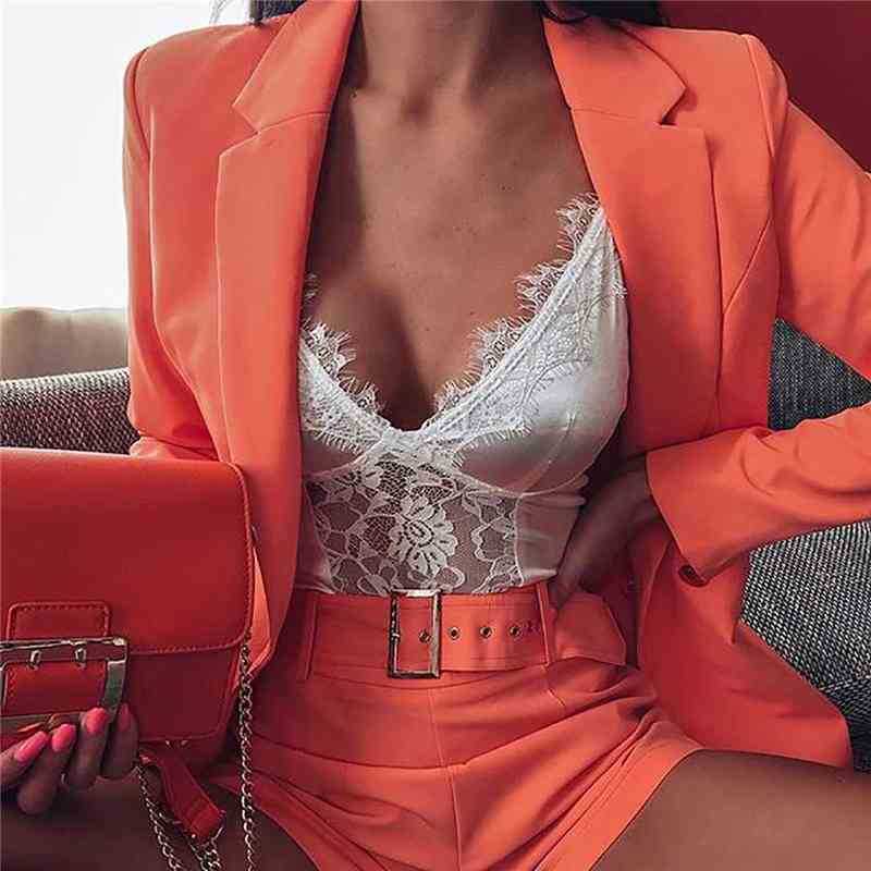 Boozray Sexy Office Lady Two Piece Set Women Suit 2021 Summer Autumn Blazer And Pants Jumpsuit Casual Set Come Suits J220813, Orange
Boozray Sexy Office Lady Two Piece Set Women Suit 2021 Summer Autumn Blazer And Pants Jumpsuit Casual Set Come Suits J220813, Orange
